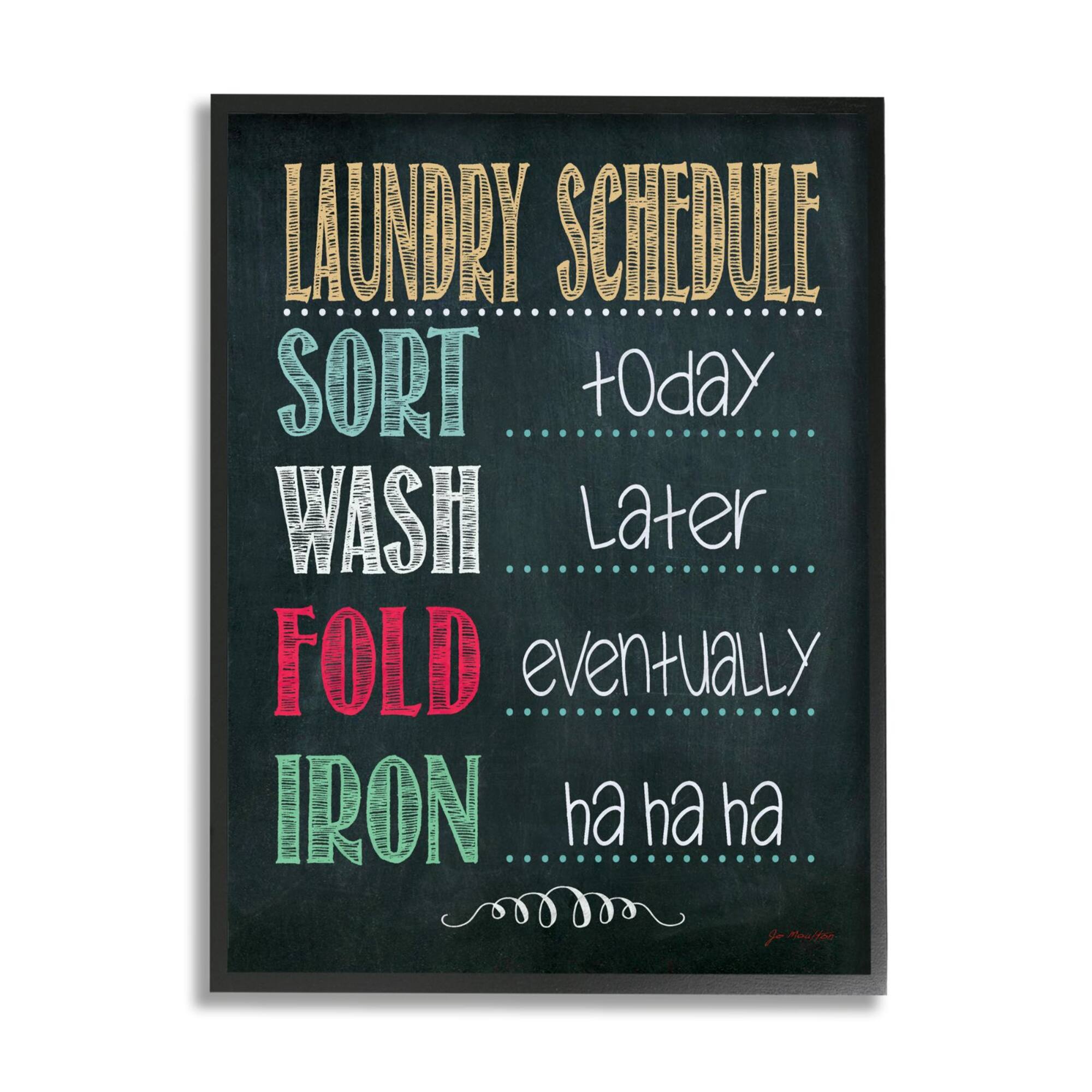 Stupell Industries Stupell Industries Laundry Schedule Chalkboard Bathroom Wall Art Framed Wall Art